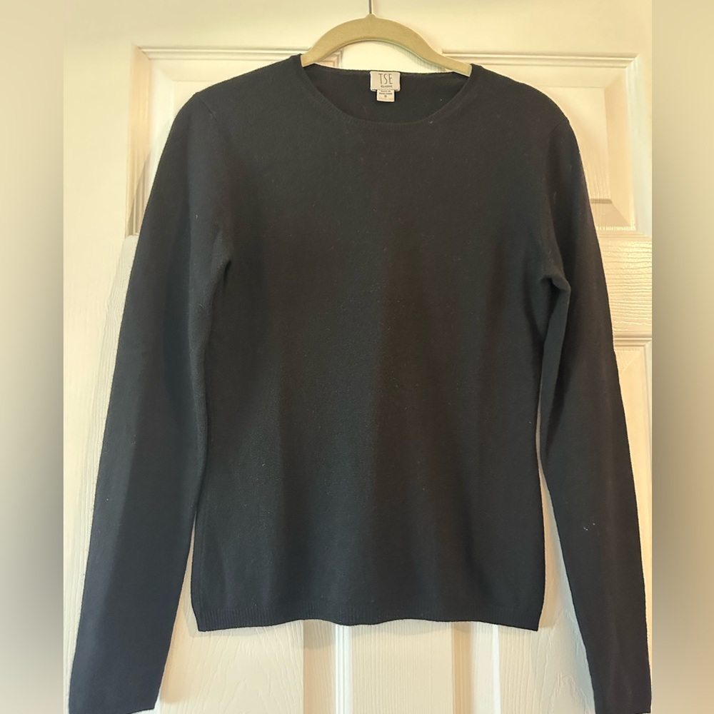 TSE Classic cashmere black Crew Neck Sweater